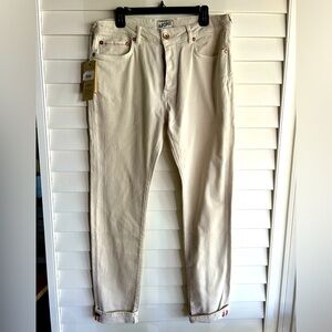 NWT &SONS Brandon Slim Off-white Raw Denim Jeans
